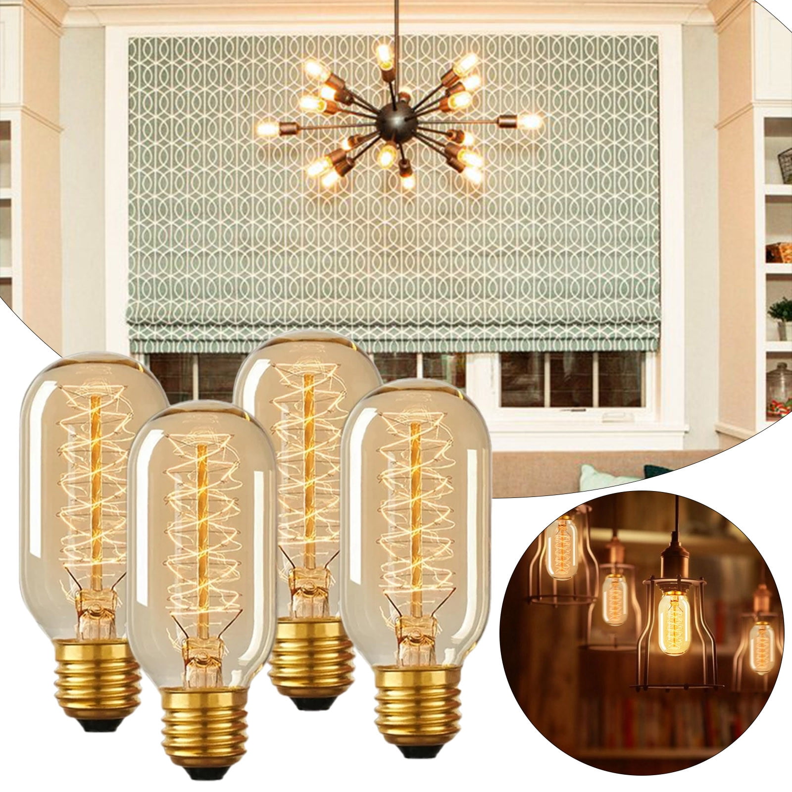 OUTlOU Household appliances 4Packs Bulb 40W Spiral Retro Tungsten Lamp