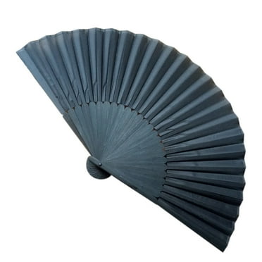 OUTlOU Household appliances Wedding Hand Dance Party Pattern Black silk Folding Fan Held Fans