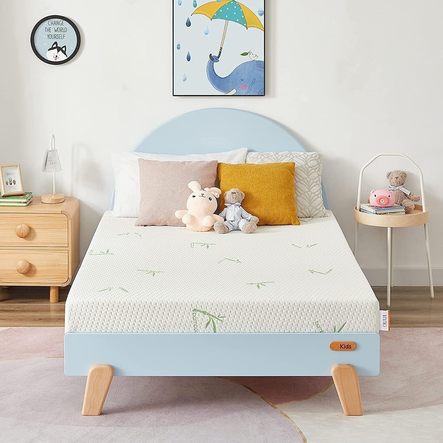 OUUI Twin Mattress, 8 Inch Memory Foam Mattress with Breathable Bamboo Cover, Medium Firm Gel Mattress for Bunk Bed, Trundle Bed, CertiPUR-US Certified