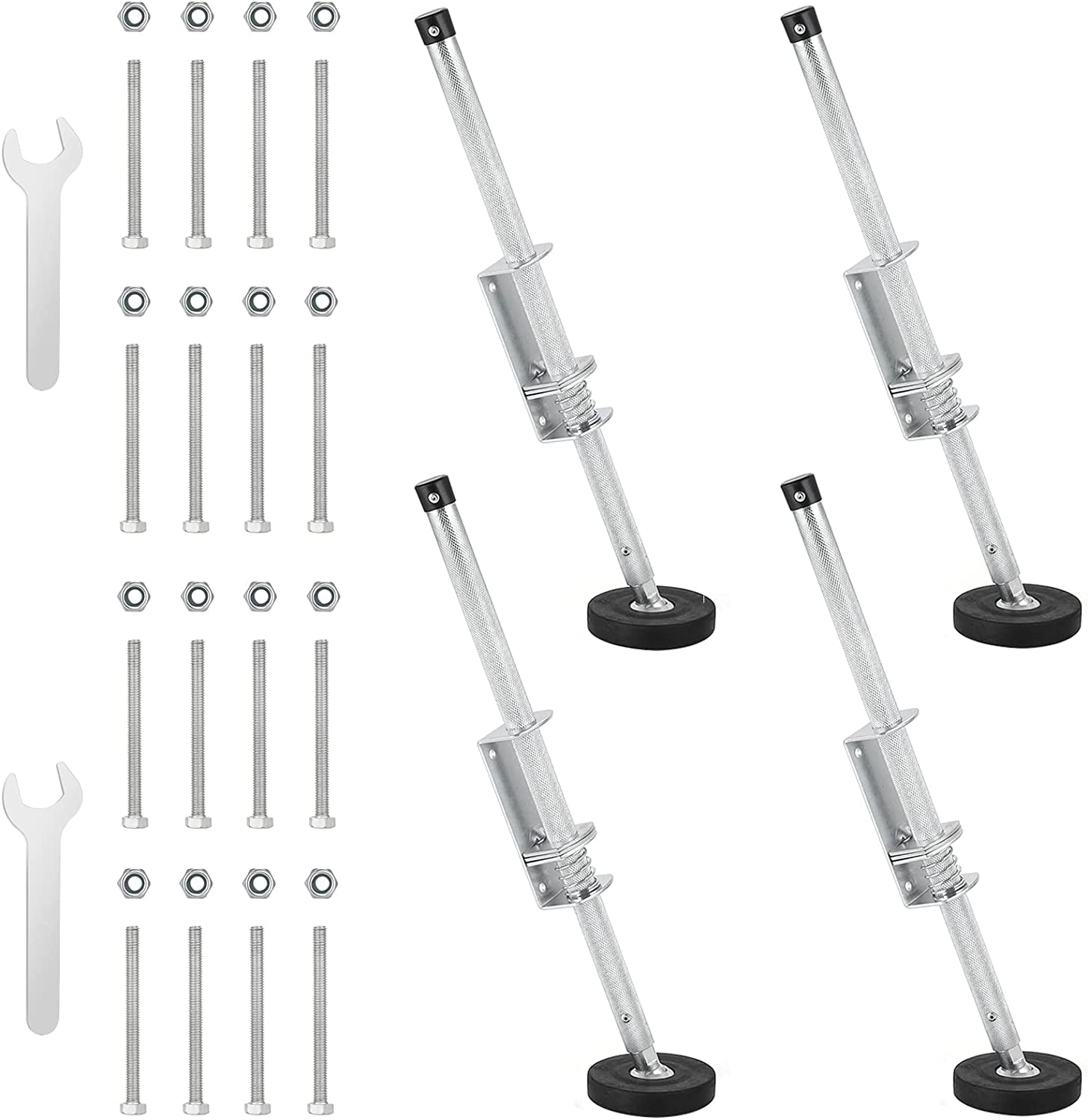 OUWI 2 Pair Ladder Leveler with Engraved AntiSlip Pattern Steel Pole,20'' Adjustable Extension