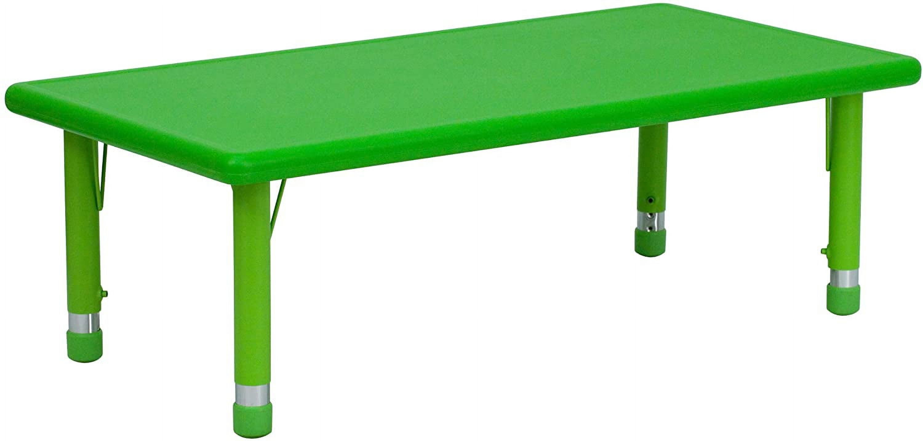 Goddard Rectangular Green Plastic Adjustable Kids Activity Table 24"x48"