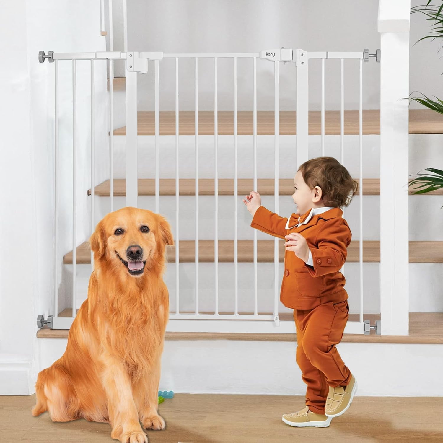 OUWI 36" Extra Tall Baby Gate for Stairs, 29"42.5" Wide Auto Close Dog