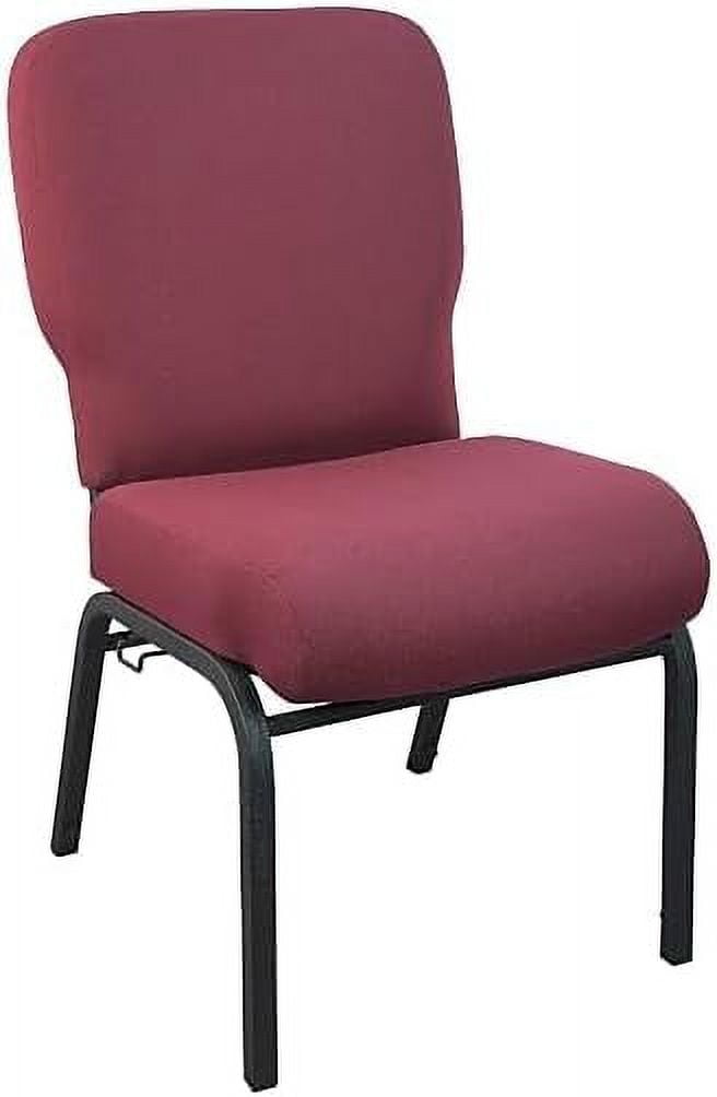 Elite Maroon Stacking Church Chair with Black Metal Frame - 20 in.
