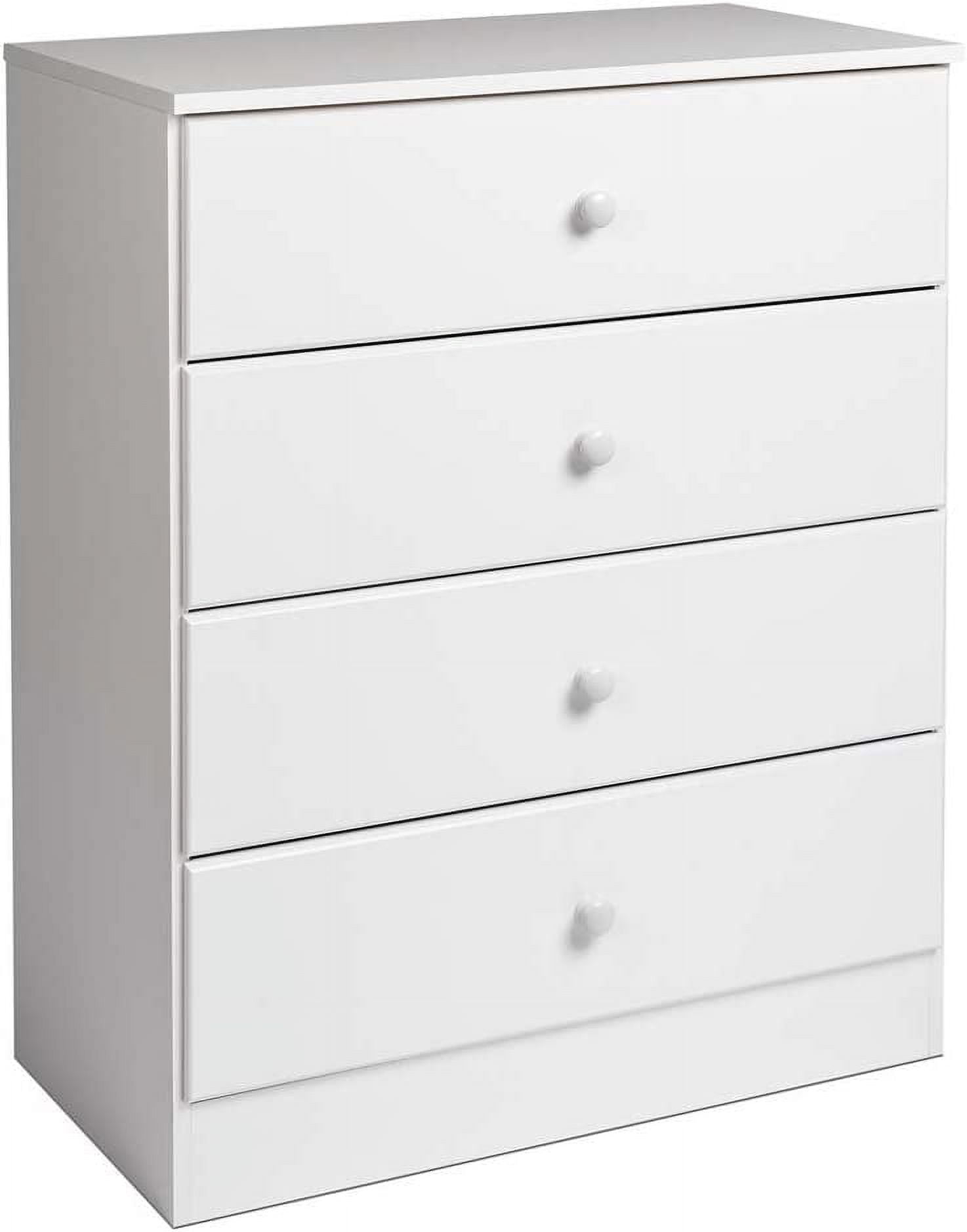 Astrid 42.5" White MDF Vertical 4-Drawer Dresser