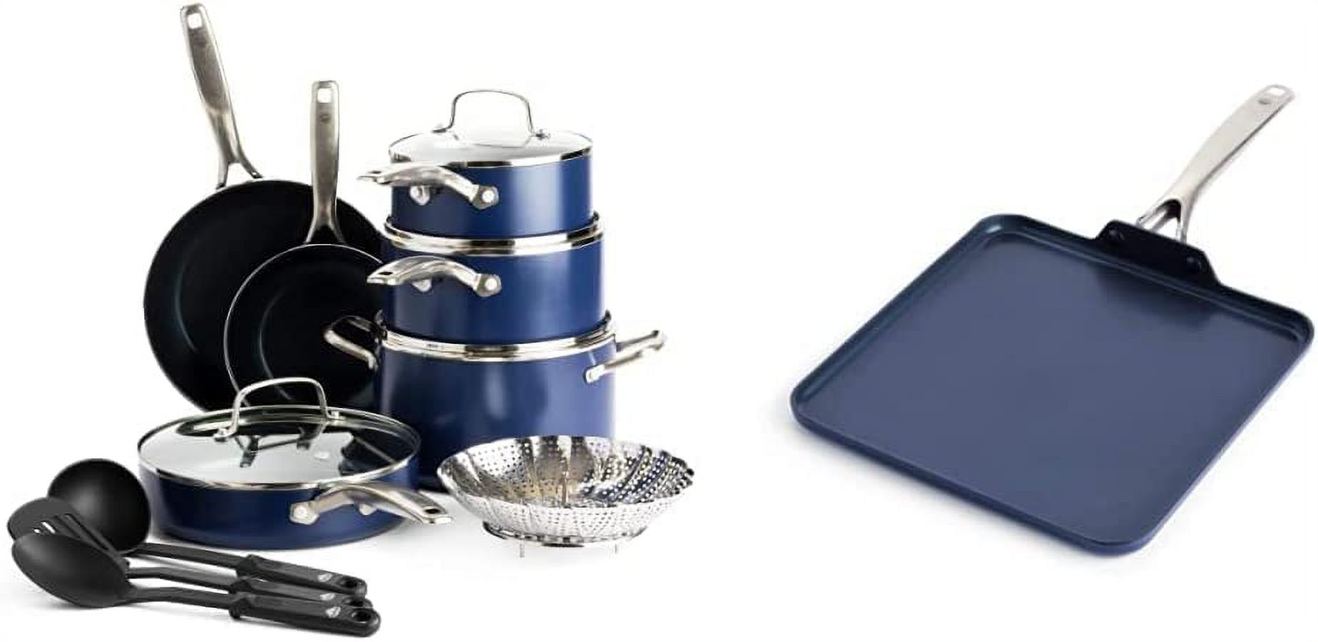 OUWI Cookware Diamond Infused Ceramic Nonstick 14 Piece Cookware Pots