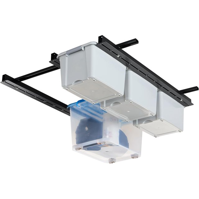 OUWI Garage Overhead Storage Rack, Ceiling Bin Organization System With