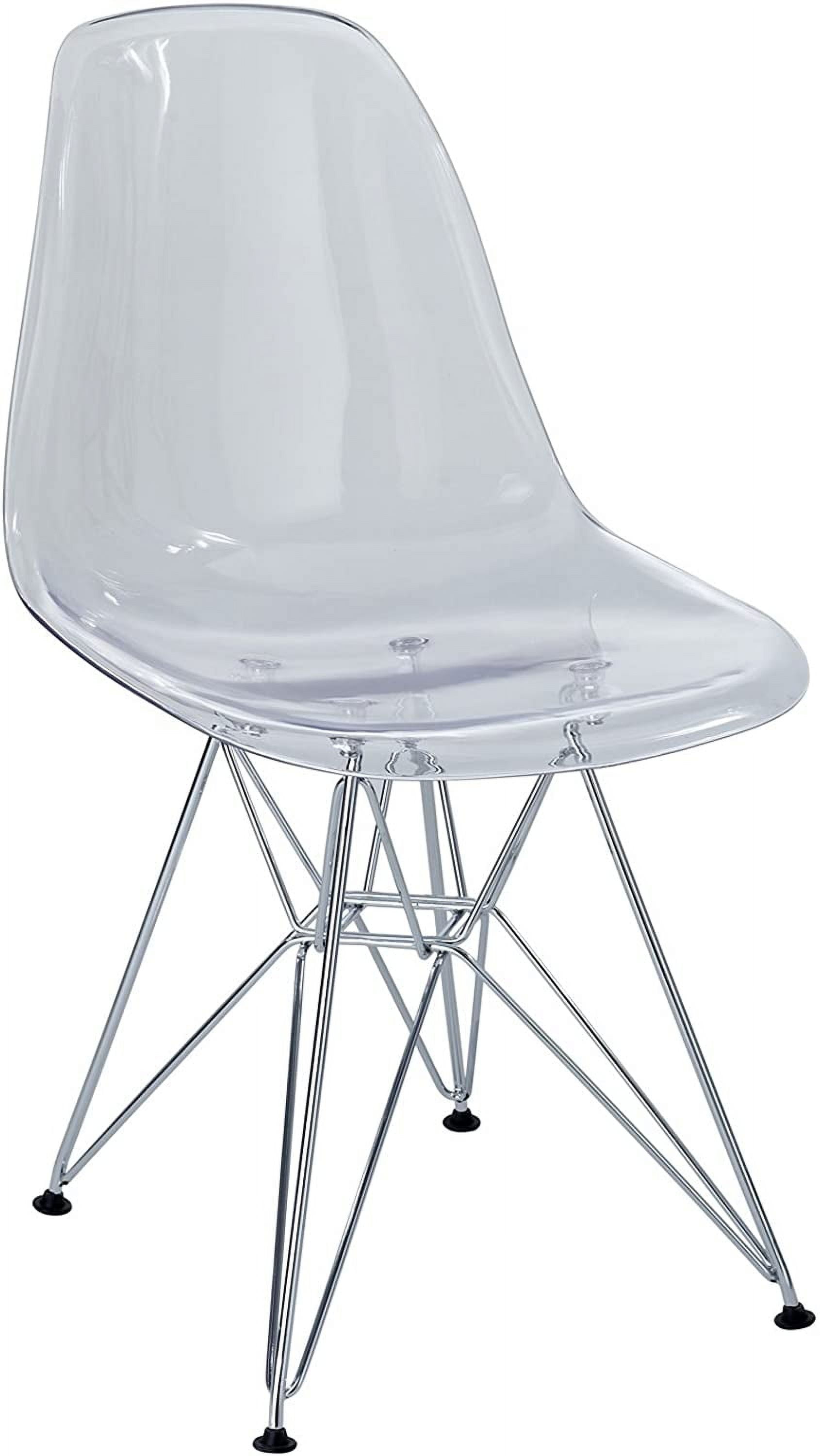 Clear Parisian Molded Plastic 19"x32" Side Chair