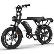 OUXI V8 Electric Bike Adults, Electric Mountain Bike with 750W Motor 48V 15Ah Removable Larger Battery 31MPH 20'' Fat Tire E Bike Shi-Mano 7-Speed Adult Electric Bicycles