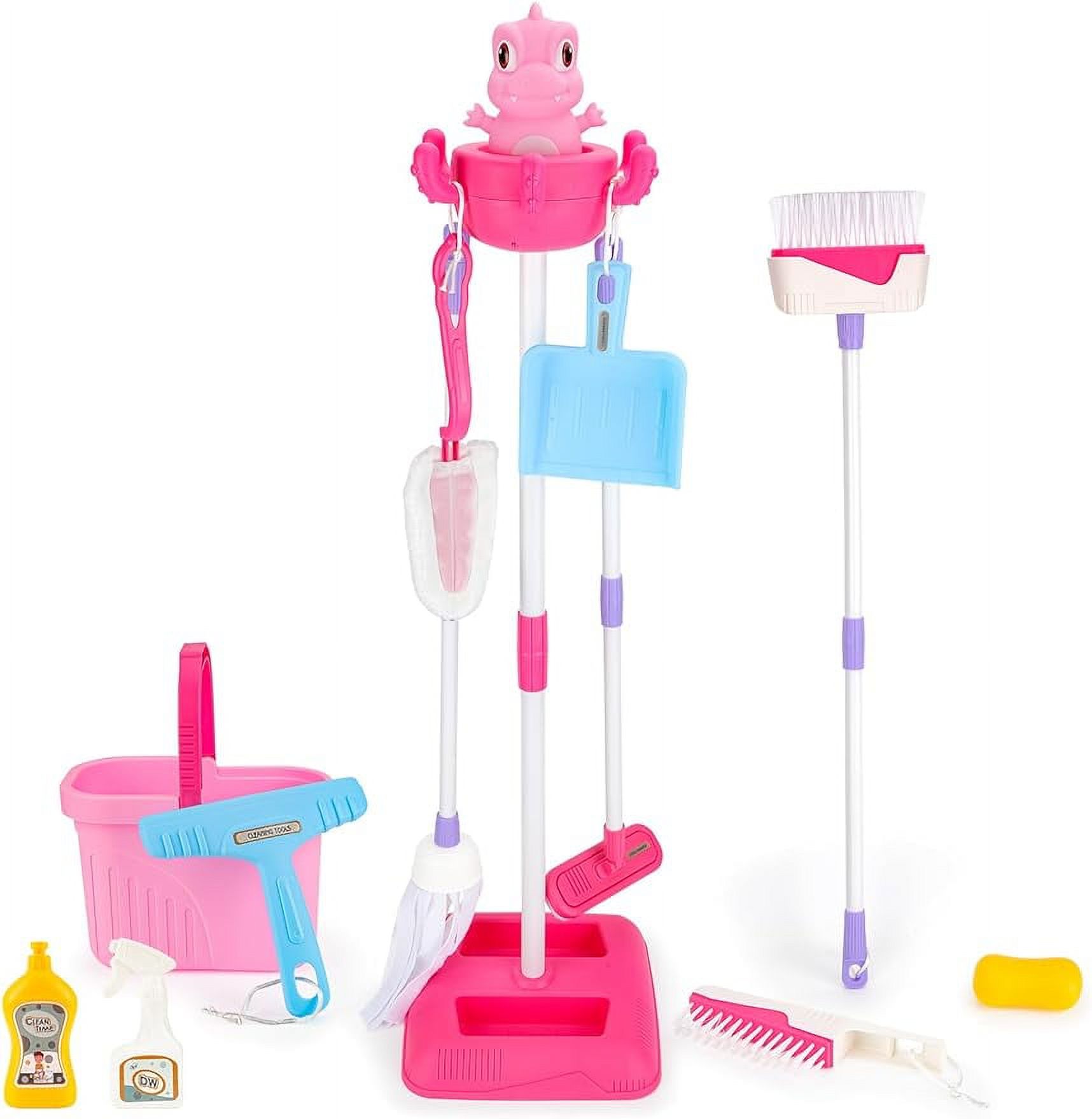 OUXIA Kids Cleaning Set12 Pcs Toddlers Housekeeping Pretend Play Children Kit Toy Cleaning Set