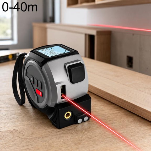 OUXIAOJIANG 3 in 1 High-Precision Handheld Cross Line Laser Rangefinder Digital Tape Measure, Measuring Distance:40m