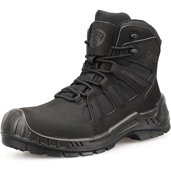 OUXX Men‘s 6” Lightweight Waterproof Composite Toe Work Boots， ASTM F2413-18 Rated， EH Protection， Slip Resistant Metal Free Safety Boots