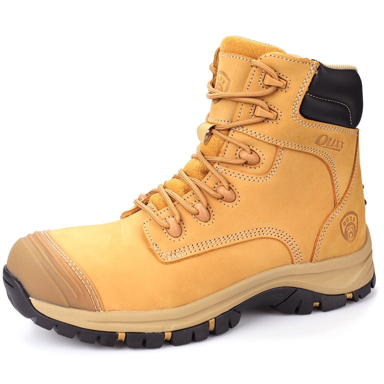 OUXX Work Boots for Men, Steel Toe Safety Boots with Side 