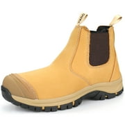 OUXX Steel Toe Chelsea Work Boots for Men   Slip-On Safety Boot, Waterproof Leather, Slip-Resistant Sole, Kevlar Puncture-Proof Midsole, ASTM F2413-18 EH Rated