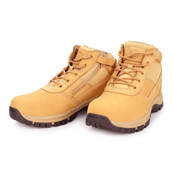 OUXX Work Boots for Men Steel Toe Leather Construction Non Slip Boots (US size 6.5-14)