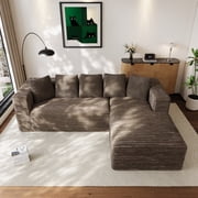 Wiilayok Modular Cloud Sectional Couch,107" L Shaped Sectional Sofa with Right Chaise,Upholstered Deep Seat Sofa for Living Room Bedroom,Camel(Corduroy)