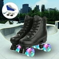 thumbnail image 1 of OUYI Flash Wheels Classic High-Top Roller Skates, With a Skate Bag Included (Black,Women 12/Men 10.5), 1 of 10