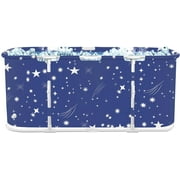 OUYI 47.2" Insulated Foldable Bathtub for Adults Kids: Freestanding PVC Adult Spa Tub, Easy to Install, Starry Blue
