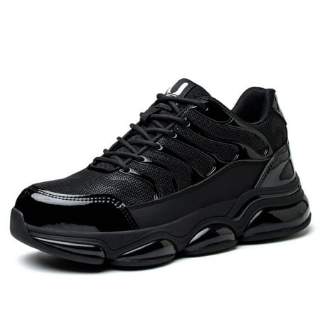 OUYUNKKA Mens Waterproof Work Boots Composite Toe Safety Shoes Black Indestructible Non Slip Steel Toe Cap Sneakers Trainers