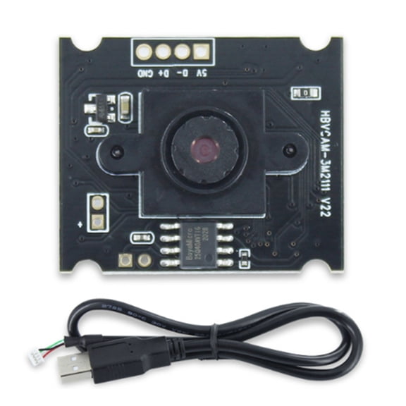 OV3660 Camera Module 3 Million Pixels USB Free Driver 64 Degree Wide-Angle Lens Support OTG for ATM,1 * Camera Module 1 * cable,Black