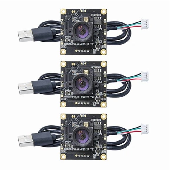 OV9732 1MP Camera Module, 100 Degree Viewing Angle, 1280x720 30fps, USB Cable, 3-Pack, PCB Size 32x32mm
