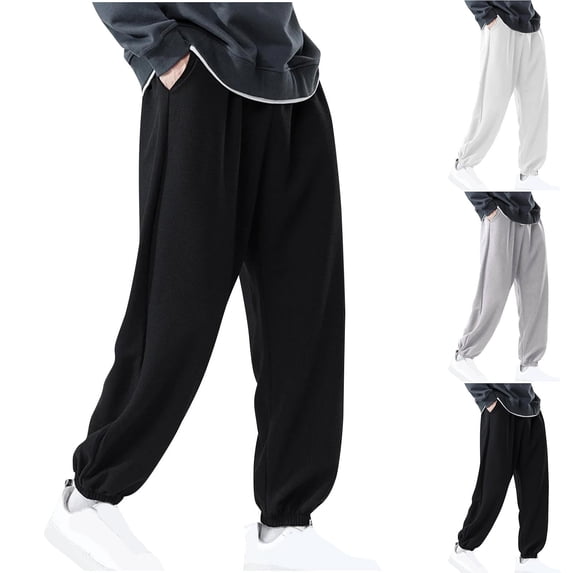 OVAFBAU Boys Sweatpants Casual Boys Jogger Long Casual with Pockets Elastic Solid Pants