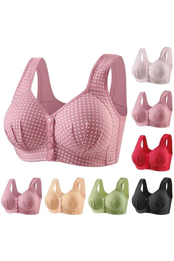Bras for Women Supportive Seamless Push Up Bra T-Shirt Bra Plus Size Wireless Bra Front Closure Fixed Cup Push Up Shaping Tank Women Underwears
