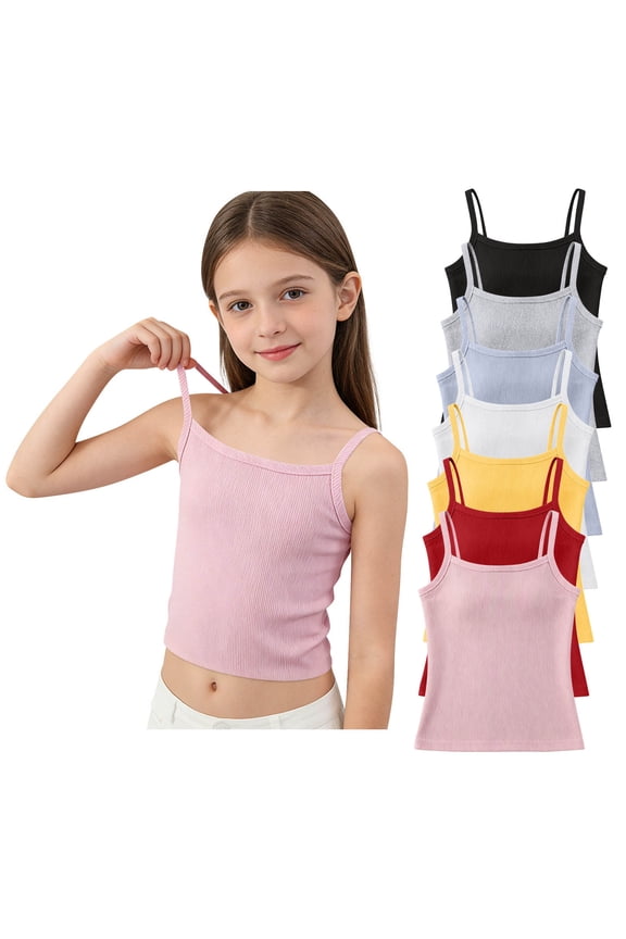 Girls Tank Tops Sleeveless T Shirt Undershirts Girls Training Bra Tank Top Solid Korean Undergarment Sleeveless Tops