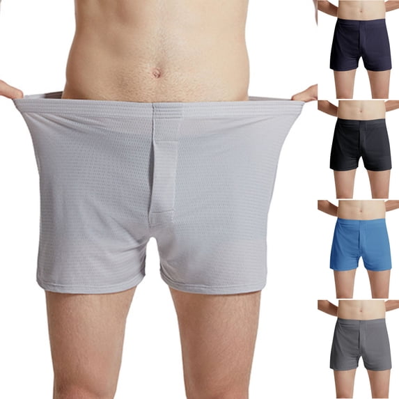 OVAFBAU Men's Pajama Bottoms Sleep Shorts Men's Summer Casual Loose Mesh Breathable Boxers Sleep Shorts Sleepwear