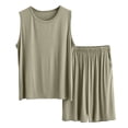 thumbnail image 1 of OVAFBAU Men's Pajama Set Men's Summer Cotton Loose Tank Top 2 Piece Loungewear Sleepwear, 1 of 3