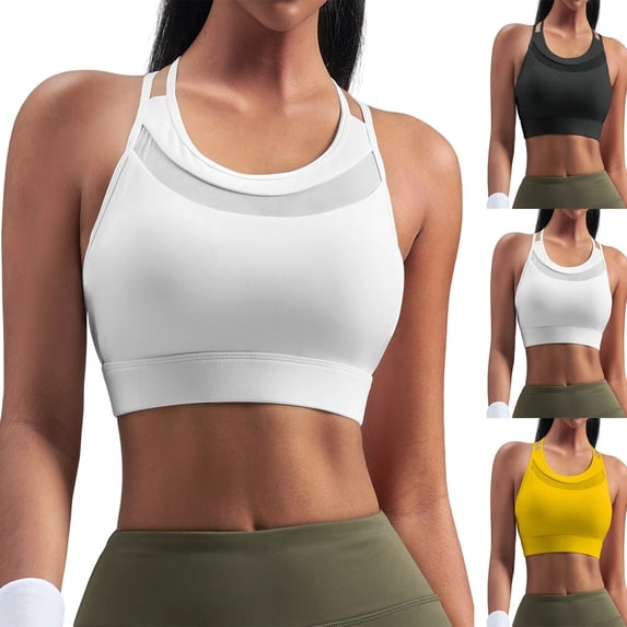 OVAFBAU Sports Bras for Women High Support Sports Bra For Women Yoga Tank Top With Built In Pads Breathable Workout Wear Underwears