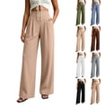 thumbnail image 1 of OVAFBAU Wide Leg Pants for Women Flowy Lounge Beach Work Trousers Casual Loose Comfortable Soft Flowy Draped Long Pants, 1 of 7