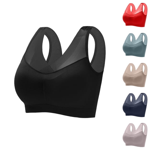 OVAFBAU Women's Minimizers Bra Supportive Seamless Push Up Bra Wireless Sports Bra Sleep Vests Daily Underwears
