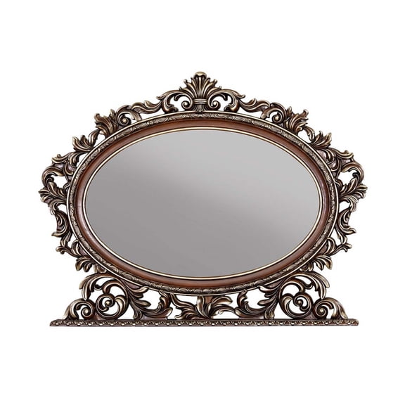 OVAL 52.75"x42.5" Mirror, Cherry Finish
