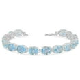 thumbnail image 1 of OVAL GENUINE BLUE TOPAZ (9 X 7) TENNIS BRACELET IN WHITE GOLD :  10K  9", 1 of 1
