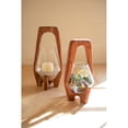 thumbnail image 1 of Kalalou NSS1124 Oval Wood and Glass Lantern, Small, 1 of 2