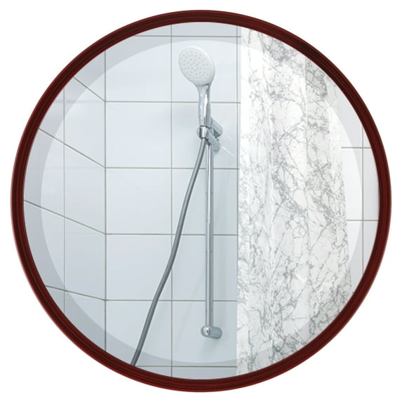 OVALCREST - London Framed Circle Mirror - Black Cherry 19 1/8" x 19 1/8"