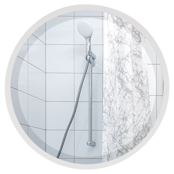 OVALCREST - London Framed Circle Mirror - Linen White 31 1/8" x 31 1/8"