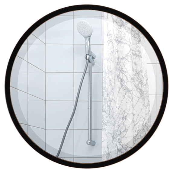 OVALCREST - London Framed Circle Mirror - Rubbed Black 25 1/8" x 25 1/8"