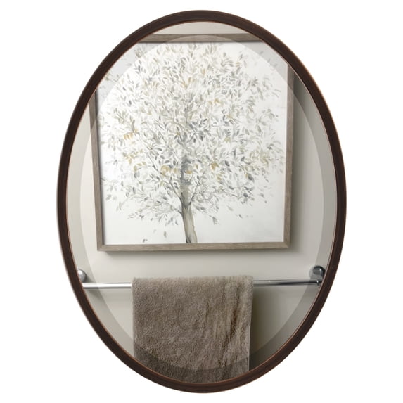 OVALCREST - London Framed Oval Mirror - Rubbed Bronze 17 1/8" x 21 1/8"