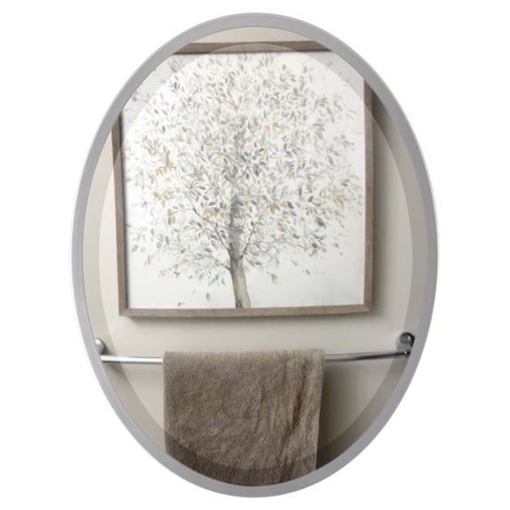 OVALCREST - London Framed Oval Mirror - Silver Spray 31 1/8" x 41 1/8"