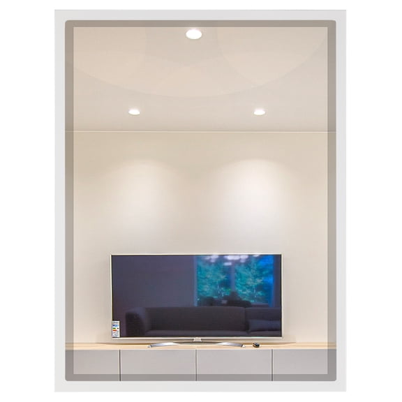 OVALCREST - London Framed Rectangle Mirror - Linen White 23 1/8" x 29 1/8"