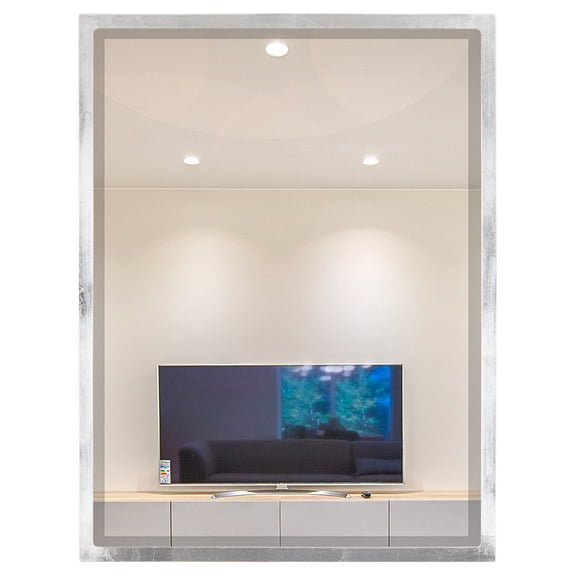 OVALCREST - London Framed Rectangle Mirror - Silver Leaf Brown 21 1/8" x 25 1/8"