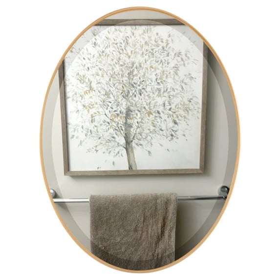 OVALCREST - Singapore Framed Floating Oval Mirror - Gold Paint - 24 5/8" x 30 5/8"