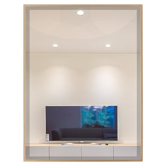 OVALCREST - Singapore Framed Floating Rectangle Mirror - Gold Spray - 18 5/8" x 24 5/8"