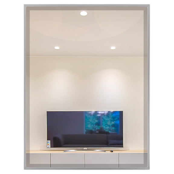 OVALCREST - Singapore Framed Floating Rectangle Mirror - Silver Spray - 12 5/8" x 16 5/8"