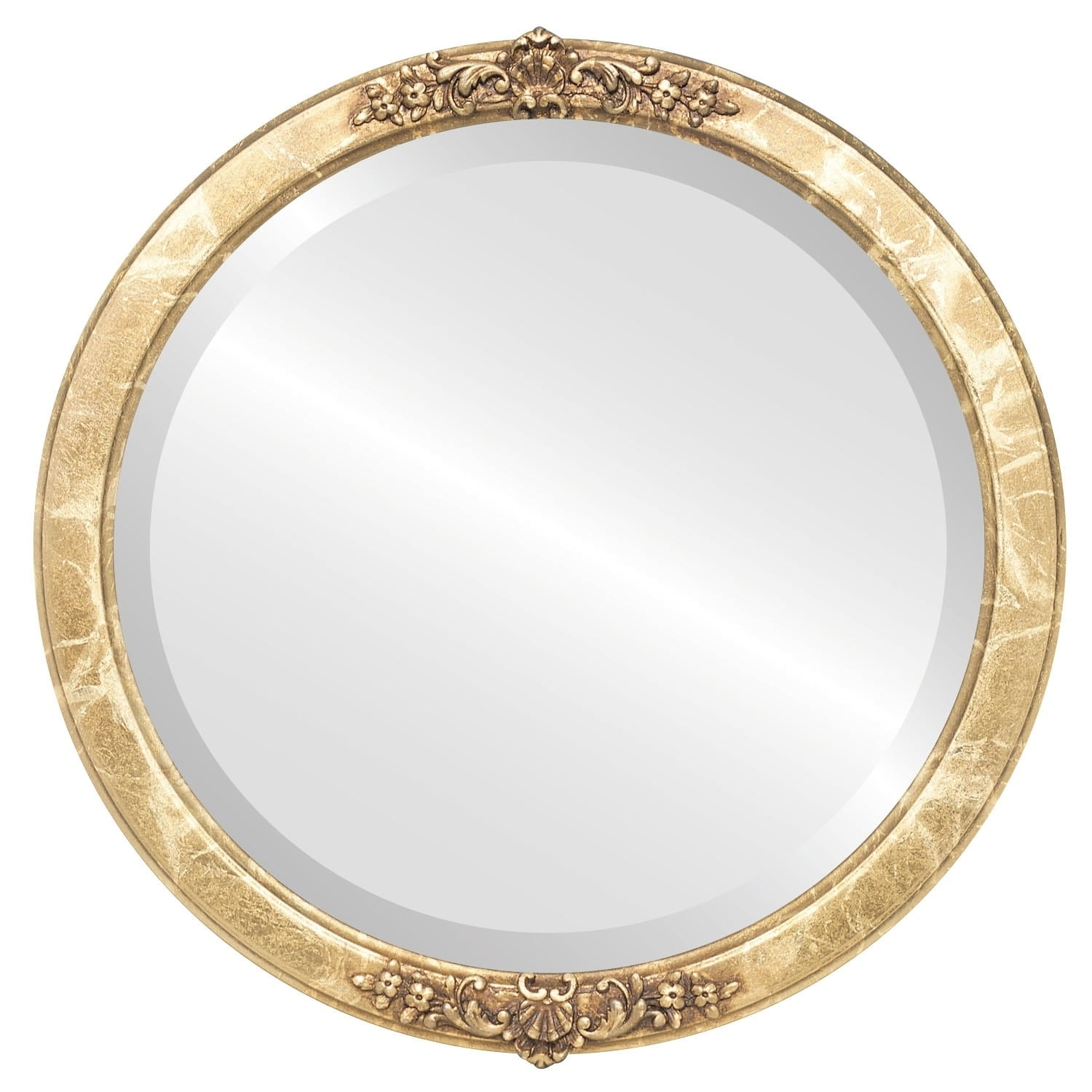Athena 15" Round Gold Leaf Vanity Mirror with Decorative Medallions