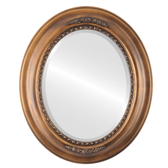 OVALCREST by The OVALCREST Mirror Store Boston Framed Oval Mirror in Sunset Gold 27x33