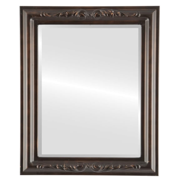 OVALCREST by The OVALCREST Mirror Store Florence Framed Rectangle Mirror in Rubbed Bronze - Antique Bronze 19x23 Copper