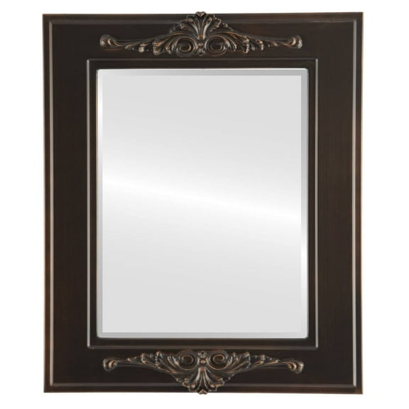 OVALCREST by The OVALCREST Mirror Store Ramino Framed Rectangle Mirror in Rubbed Bronze - Antique Bronze 17x21