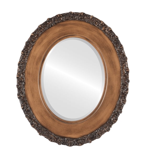 OVALCREST by The OVALCREST Mirror Store Williamsburg Framed Oval Mirror in Sunset Gold 25x31